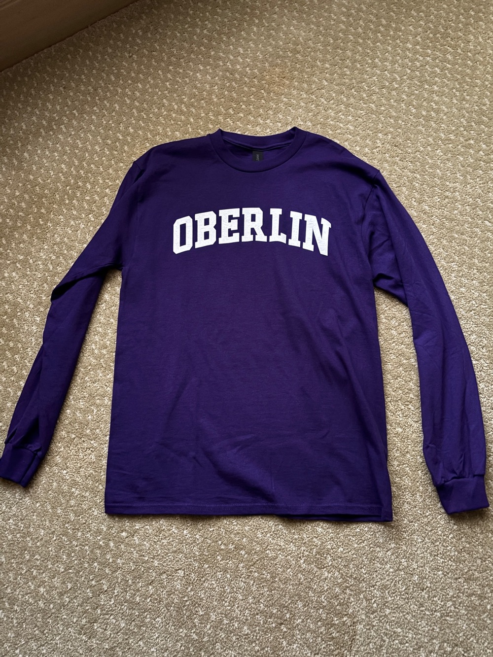 RARE New OBERLIN COLLEGE Long Sleeve Crewneck Shirt - Kenyon Purple Size Medium